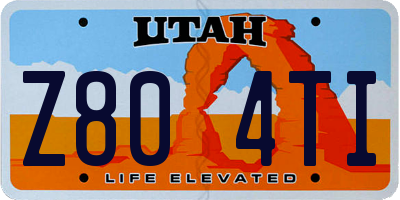 UT license plate Z804TI