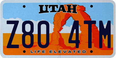 UT license plate Z804TM