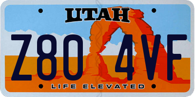 UT license plate Z804VF