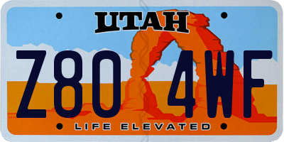 UT license plate Z804WF