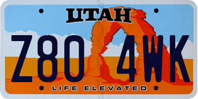 UT license plate Z804WK