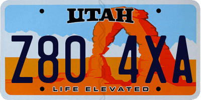 UT license plate Z804XA