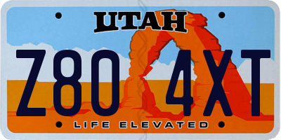 UT license plate Z804XT