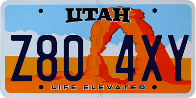 UT license plate Z804XY