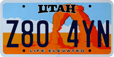 UT license plate Z804YN