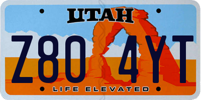 UT license plate Z804YT