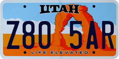 UT license plate Z805AR