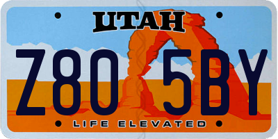 UT license plate Z805BY