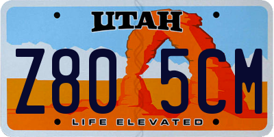 UT license plate Z805CM