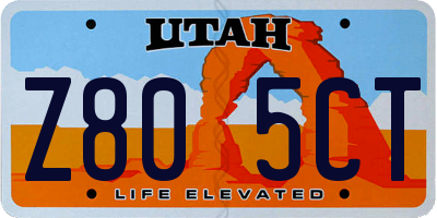 UT license plate Z805CT