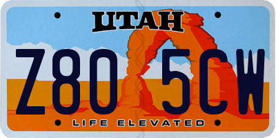 UT license plate Z805CW