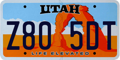 UT license plate Z805DT