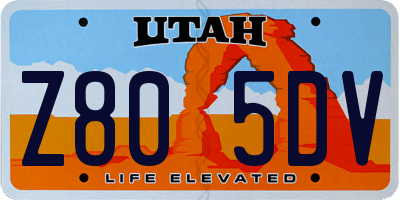 UT license plate Z805DV