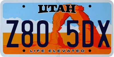 UT license plate Z805DX