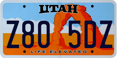 UT license plate Z805DZ