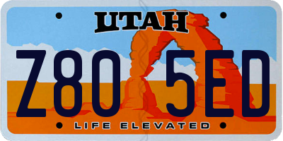 UT license plate Z805ED