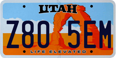 UT license plate Z805EM