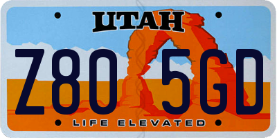 UT license plate Z805GD