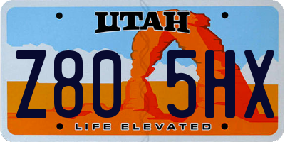 UT license plate Z805HX