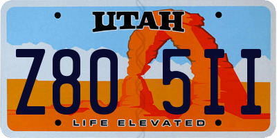 UT license plate Z805II