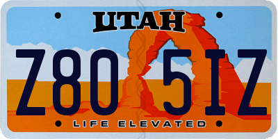 UT license plate Z805IZ