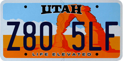 UT license plate Z805LF