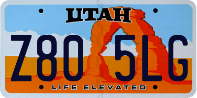 UT license plate Z805LG