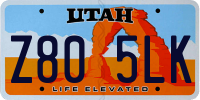 UT license plate Z805LK