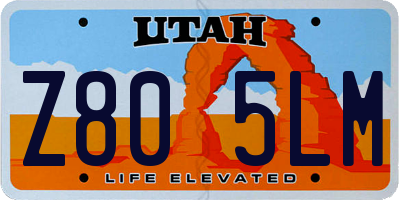 UT license plate Z805LM