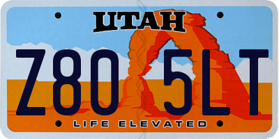 UT license plate Z805LT