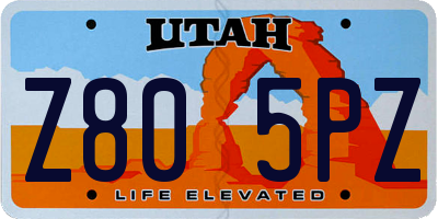 UT license plate Z805PZ