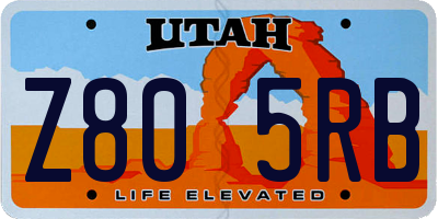UT license plate Z805RB