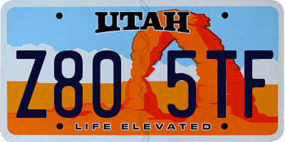 UT license plate Z805TF