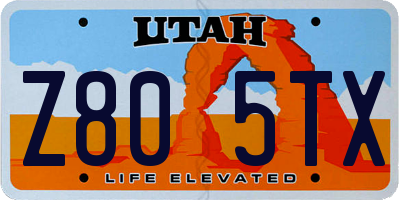 UT license plate Z805TX