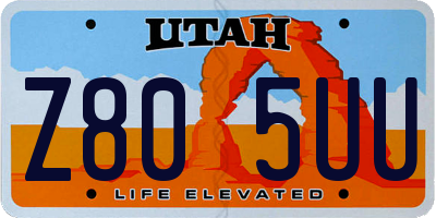 UT license plate Z805UU