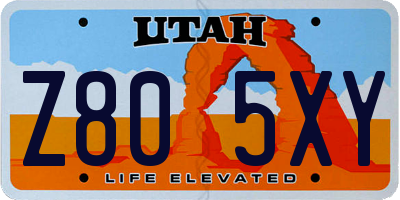 UT license plate Z805XY