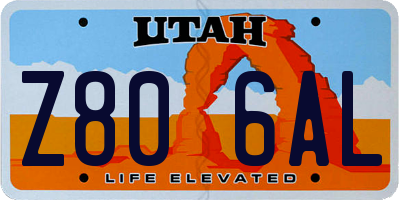 UT license plate Z806AL