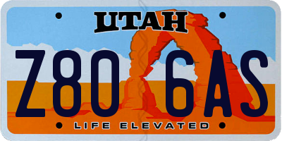 UT license plate Z806AS
