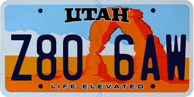 UT license plate Z806AW