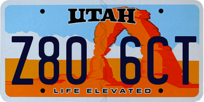 UT license plate Z806CT