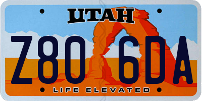 UT license plate Z806DA