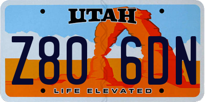 UT license plate Z806DN