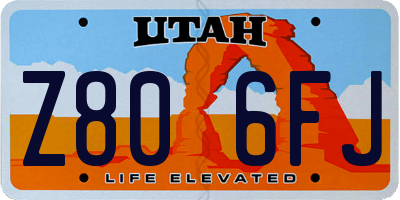 UT license plate Z806FJ