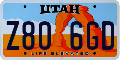 UT license plate Z806GD