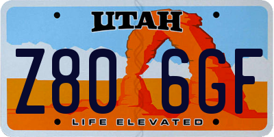 UT license plate Z806GF