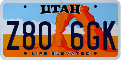 UT license plate Z806GK