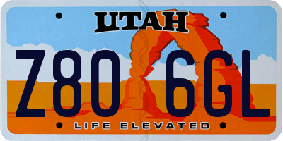 UT license plate Z806GL