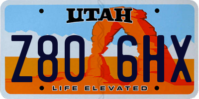 UT license plate Z806HX