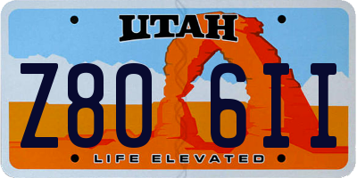 UT license plate Z806II