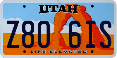 UT license plate Z806IS